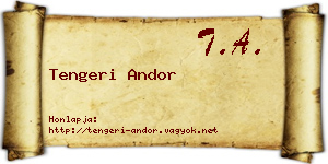 Tengeri Andor névjegykártya