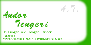 andor tengeri business card